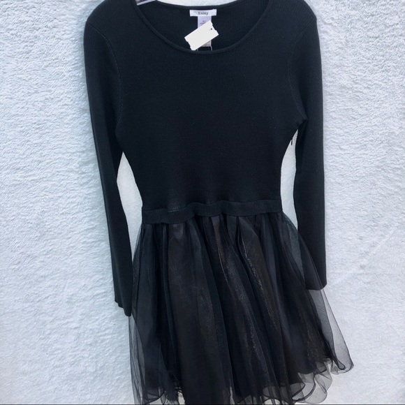NWT {Esley} Black Tulle Sweater Dress! Medium - Picture 4 of 11
